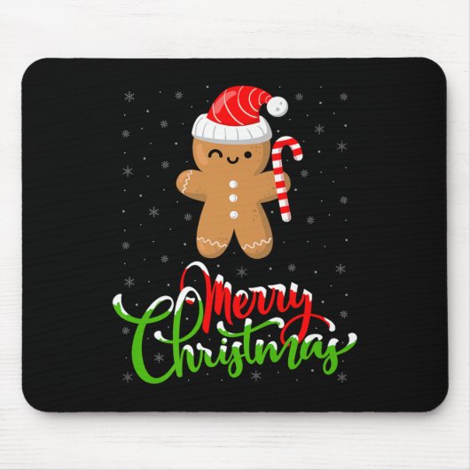 Merry Christmas Funny Gingerbread Cookie Baking Ch Muismat (Voorkant)