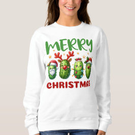 Merry Christmas Funny Holiday Pun Adorable Pickle  Trui