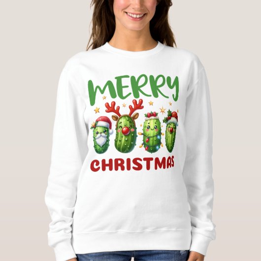 Merry Christmas Funny Holiday Pun Adorable Pickle  Trui (Voorkant)