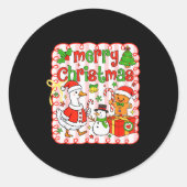 Merry Christmas Funny Merry Goosemas Christmas Sil Ronde Sticker (Voorkant)