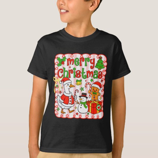 Merry Christmas Funny Merry Goosemas Christmas Sil T-shirt (Voorkant)