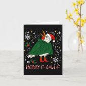 Merry Christmas Funny Raven Bird F-caw-f Xmas Holi Kaart (Gele Bloem)