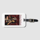 Merry Christmas. Funny skeleton with woman Bagagelabel (Voorkant (horizontaal))