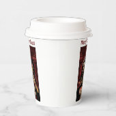 Merry Christmas. Funny skeleton with woman Papieren Bekers (Rechts)