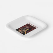 Merry Christmas. Funny skeleton with woman Papieren Bordje (Gebogen)