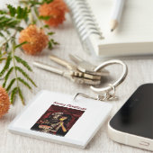 Merry Christmas. Funny skeleton with woman Sleutelhanger (Voorkant Rechts)