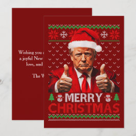 Merry Christmas Funny Trump Santa Hat Ugly Xmas Feestdagenkaart