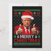 Merry Christmas Funny Trump Santa Hat Ugly Xmas Feestdagenkaart (Voorkant)