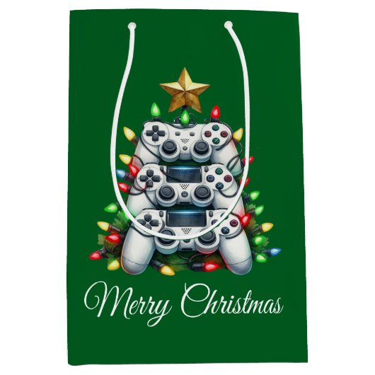 Merry Christmas Gamer Medium Cadeauzakje (Voorkant)