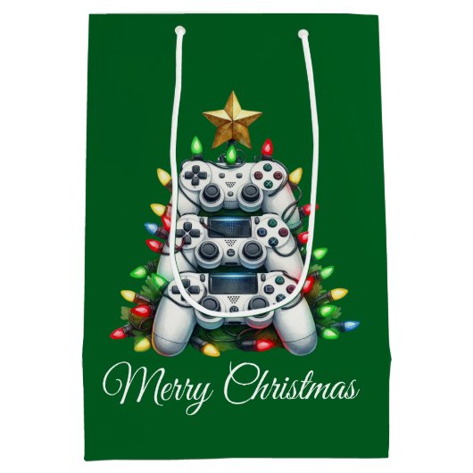 Merry Christmas Gamer Medium Cadeauzakje (Achterkant)