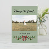 Merry Christmas Garland and Mistletoe Kaart (Staand voorkant)