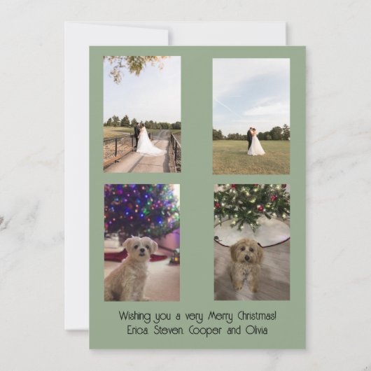 Merry Christmas Garland and Mistletoe Kaart (Achterkant)