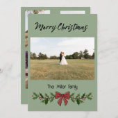 Merry Christmas Garland and Mistletoe Kaart (Voorkant / Achterkant)