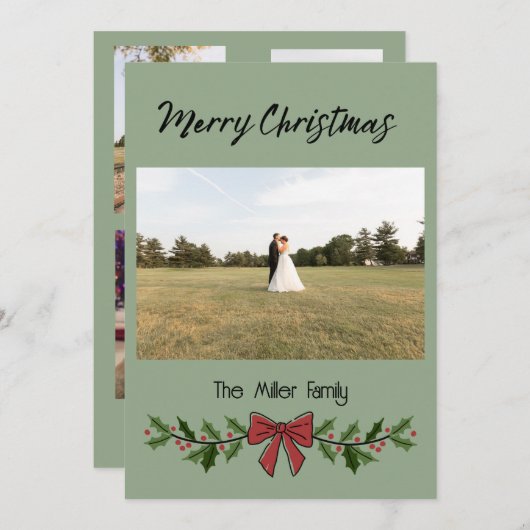 Merry Christmas Garland and Mistletoe Kaart (Voorkant / Achterkant)