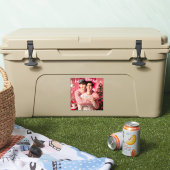 Merry Christmas Gay Retro Roze | Aangepaste foto Sticker (Koeler)