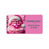 Merry Christmas Gay Retro Roze | Custom Etiket (Voorkant)
