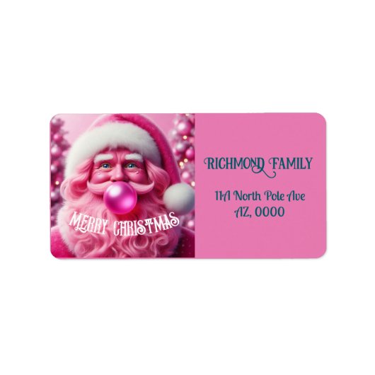 Merry Christmas Gay Retro Roze | Custom Etiket (Voorkant)