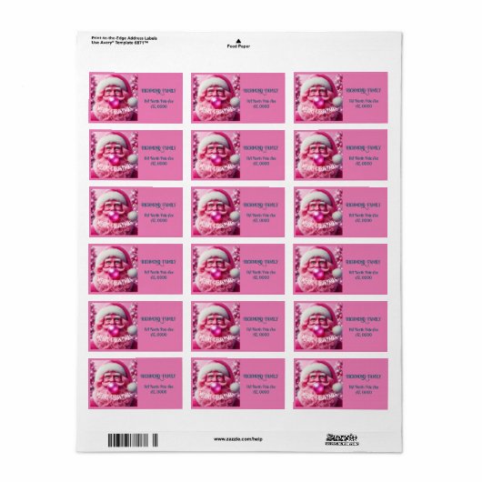 Merry Christmas Gay Retro Roze | Custom Etiket (Full Sheet)