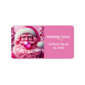 Merry Christmas Gay Retro Roze | Custom Etiket (Voorkant)
