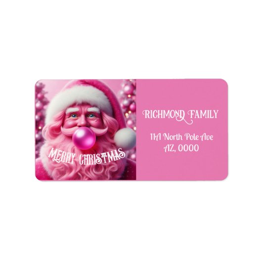 Merry Christmas Gay Retro Roze | Custom Etiket (Voorkant)