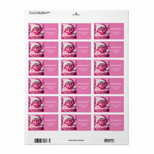 Merry Christmas Gay Retro Roze | Custom Etiket (Full Sheet)