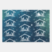 Merry CHRISTmas Geboorte Christelijke Ruimte Galax Inpakpapier Vel (Voorkant 3)