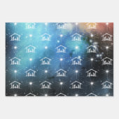 Merry CHRISTmas Geboorte Christelijke Ruimte Galax Inpakpapier Vel (Voorkant 2)