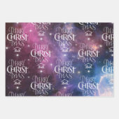 Merry CHRISTmas Geboorte Christelijke Ruimte Galax Inpakpapier Vel (Voorkant)