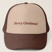 Merry Christmas Gedrukt met Tan en Bruin-Pet Trucker Pet (Voorkant)