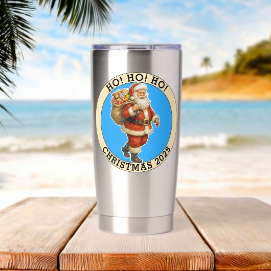 Merry Christmas Geïsoleerde Drinkbeker (Strand (Gedraaid)  )