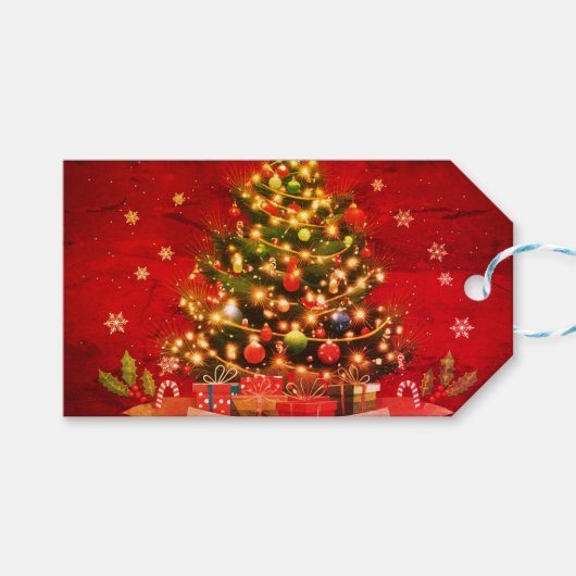 Merry Christmas Gepersonaliseerde Gift Label Cadeaulabel (Voorkant (Horizontaal))