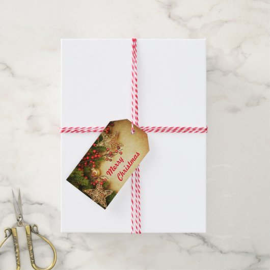  Merry Christmas Gepersonaliseerde naam Cadeaulabel (Met Touw)