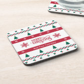 Merry Christmas Gepersonaliseerde Onderzetters Set (Linkerzijde)
