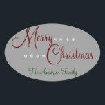 Merry Christmas Gepersonaliseerde Pakket Stickers<br><div class="desc">Pas deze sticker aan met uw familienaam en houd je aan pakketten,  kaarten en meer! Laat wat persoonlijke flair en klasse achter op alles wat je geeft voor de feestdagen!</div>