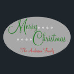 Merry Christmas Gepersonaliseerde Pakket Stickers<br><div class="desc">Pas deze sticker aan met uw familienaam en houd je aan pakketten,  kaarten en meer! Laat wat persoonlijke flair en klasse achter op alles wat je geeft voor de feestdagen!</div>