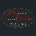 Merry Christmas Gepersonaliseerde Pakket Stickers<br><div class="desc">Pas deze sticker aan met uw familienaam en houd je aan pakketten,  kaarten en meer! Laat wat persoonlijke flair en klasse achter op alles wat je geeft voor de feestdagen!</div>