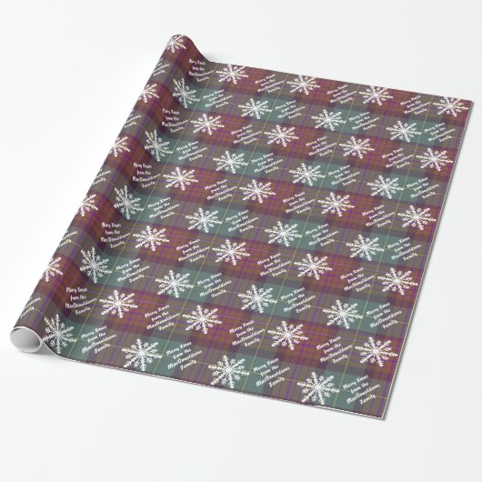Merry Christmas gepersonaliseerde plaid Cadeaupapier (Uitgerold)
