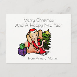 Merry Christmas Gepersonaliseerde Schattigee Carto Feestdagenkaart