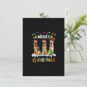 Merry Christmas German Shepherd Santa Christmas Tr Kaart (Staand voorkant)