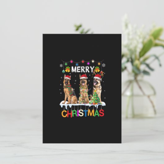 Merry Christmas German Shepherd Santa Christmas Tr Kaart (Staand voorkant)