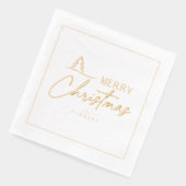 Merry Christmas gestileerde boommotief ID1009 Folie Servetten (Links)