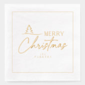 Merry Christmas gestileerde boommotief ID1009 Folie Servetten (Voorkant)