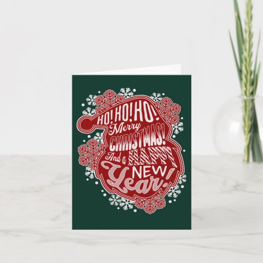 Merry Christmas - Gevouwen Vakantie Kaart (Voorkant)