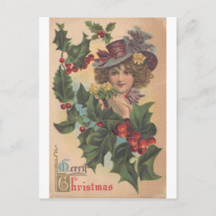 Merry Christmas Gibson Meisje Briefkaart