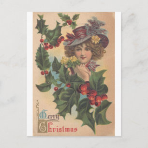 Merry Christmas Gibson Meisje Briefkaart