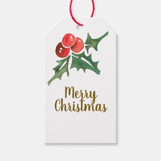 Merry Christmas Gift Box Hang Label Cadeaulabel (Voorkant)