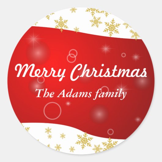 Merry Christmas Gift Label bewerkbare Sticker (Voorkant)