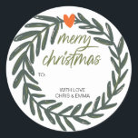 Merry Christmas Gift Label gepersonaliseerd met na<br><div class="desc">Gepersonaliseerde Christmas Label Stickers – Voeg een feestelijke touch toe! Maak elk cadeau extra speciaal met gepersonaliseerde stickers van het kerstlabel,  ontworpen om een unieke en feestelijke flair toe te voegen aan uw vakantiepakketten.</div>