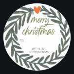 Merry Christmas Gift Label gepersonaliseerd met na<br><div class="desc">Gepersonaliseerde Christmas Label Stickers – Voeg een feestelijke touch toe! Maak elk cadeau extra speciaal met gepersonaliseerde stickers van het kerstlabel,  ontworpen om een unieke en feestelijke flair toe te voegen aan uw vakantiepakketten.</div>