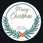 Merry Christmas Gift Label gepersonaliseerd met na<br><div class="desc">Gepersonaliseerde Christmas Label Stickers – Voeg een feestelijke touch toe! Maak elk cadeau extra speciaal met gepersonaliseerde stickers van het kerstlabel,  ontworpen om een unieke en feestelijke flair toe te voegen aan uw vakantiepakketten.</div>